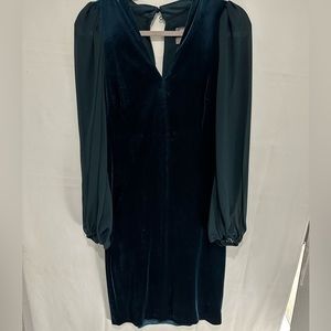Vince Camuto, green velvet dress